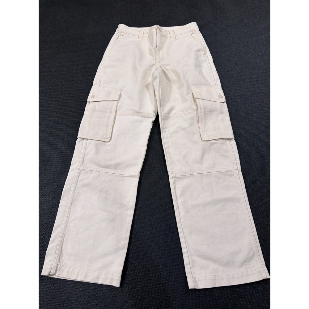 Aritzia Tna Greenwich Pant High-waisted Carpenter Pants Cotton Cream Size 6 - Picture 1 of 7
